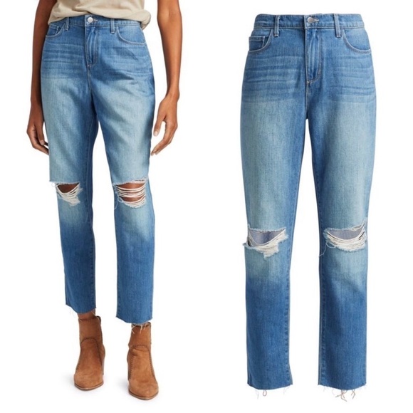 NWT L’AGENCE 90s High Rise Distressed‎ Denim Raw Hem Slouchy Stovepipe Jeans 25 - Picture 4 of 5